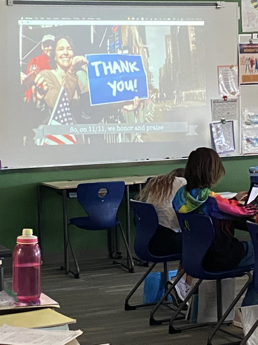<a href="/OakdaleTigers66/">Oakdale Tigers</a> 6th grade students spent time learning about Veterans Day and then writing reflections as a class. Thank you for your service! <a href="/Westside66/">Westside Community Schools</a>