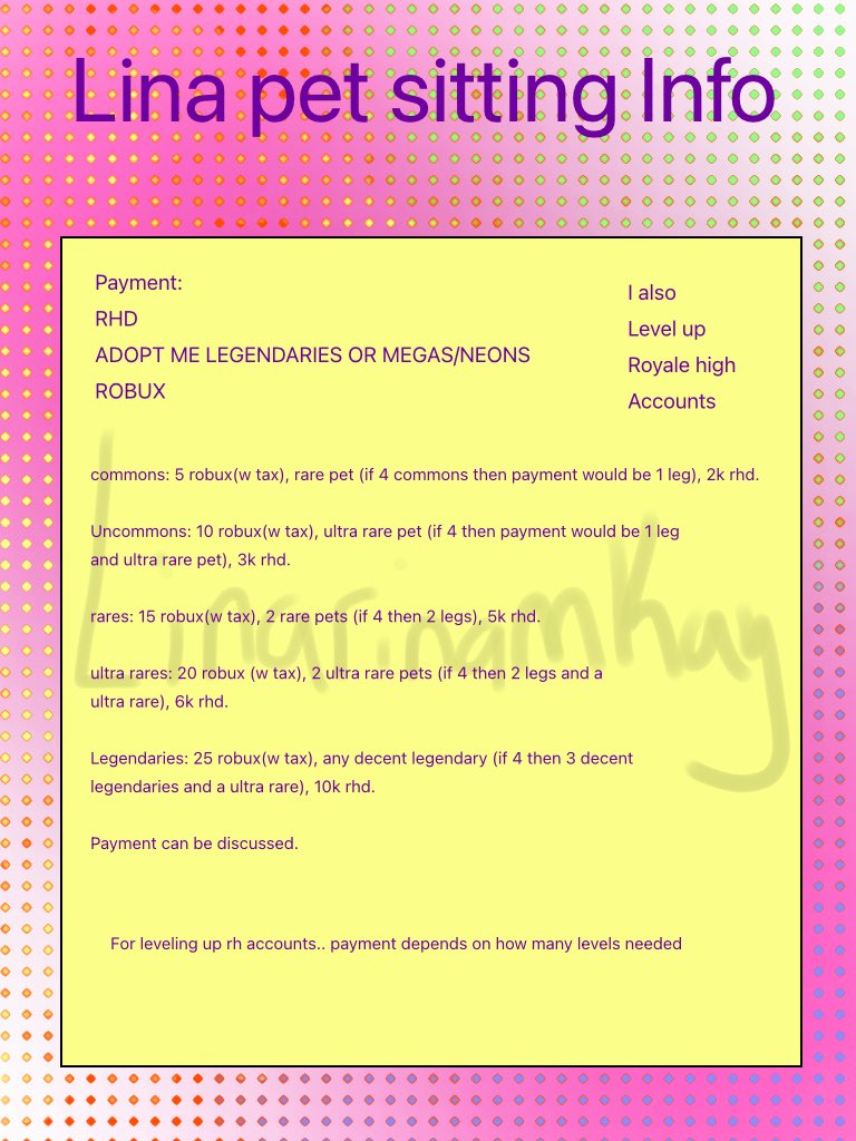 linarinamkay's tweet image. GUYSSSS! I’m pet sitting. #adoptme #petsitting #adoptmepetsitting #adoptmegw #adoptmetrades #royalehigh #royalehighaccount