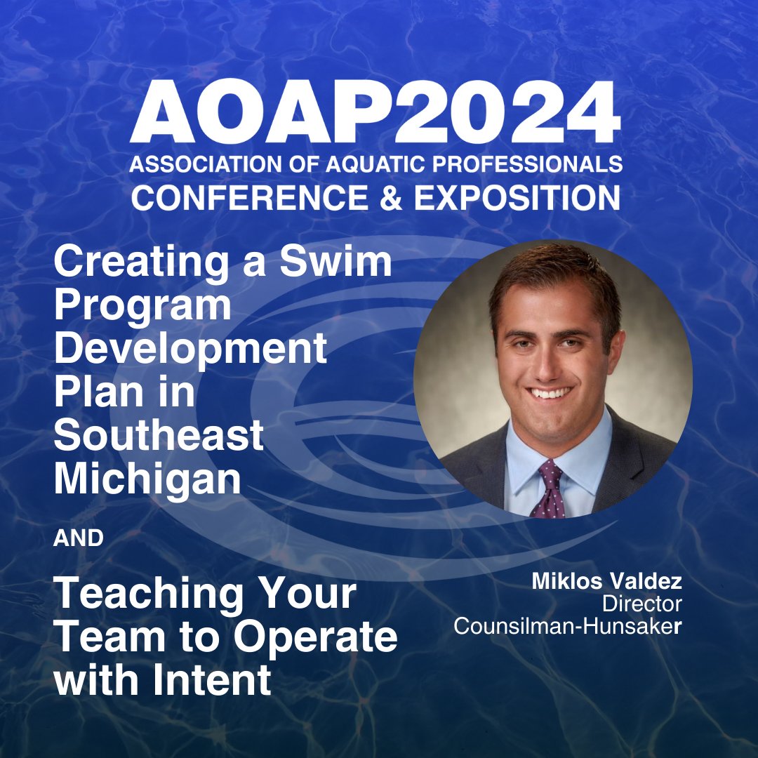 Miklos Valdez, Director of Counsilman-Hunsaker, speaks at two #AOAP2024 sessions, sharing the success story of the Swim Program Dev. Plan for Huron-Clinton Met. Authority. Next, learn how to improve swimming abilities and empower your frontline teams! bit.ly/47h2X5x
