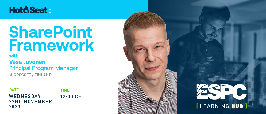 ESPC_Community's tweet image. 🔥🔥🔥 On November 22nd, the superstar Vesa Juvonen will take the Hot Seat for your sizzling #SharePointFramework questions.
Bring your burning questions to Vesa for real-time answers.
Find out more ➡️ sharepointeurope.com/espc-hot-seat-…
#SPFx #SharePoint