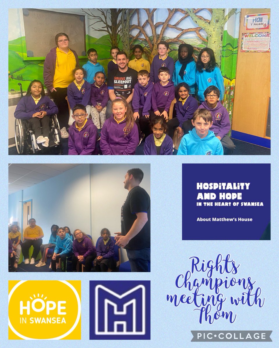 Today the new Rights Champions pupil voice group met with Thom from <a href="/MattsHouseSA1/">Matthew's House</a> to talk about how we can raise awareness of homelessness. We found out about the <a href="/HopeinSwansea/">Hope in Swansea</a> app which can be used if you find anyone in need. <a href="/carolynharris24/">Carolyn Harris</a> <a href="/SwanseaCouncil/">Swansea Council</a>