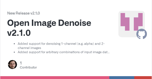 IntelDevTools's tweet photo. Intel Open Image Denoise v2.1 is available on @github! This latest version supports denoising 1- and 2-channel images, improved performance for dedicated GPU architectures, and more. Check it out: https://t.co/UX9weSRCWo

#oneAPI #Rendering #Denoise https://t.co/fMjwArAhiM