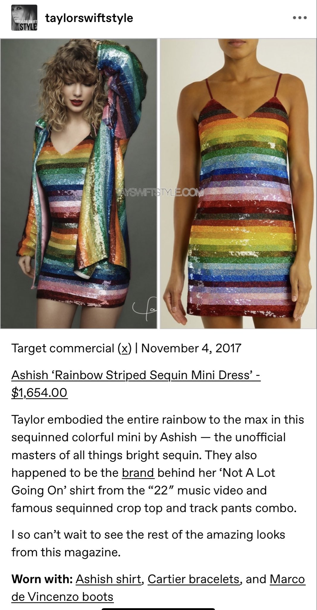 Ashish rainbow dress sales