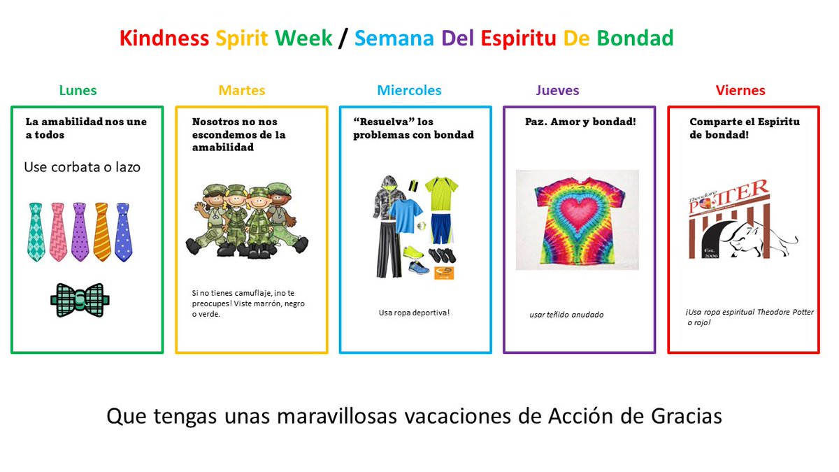 Spirit Week! Nov 13- Nov 17