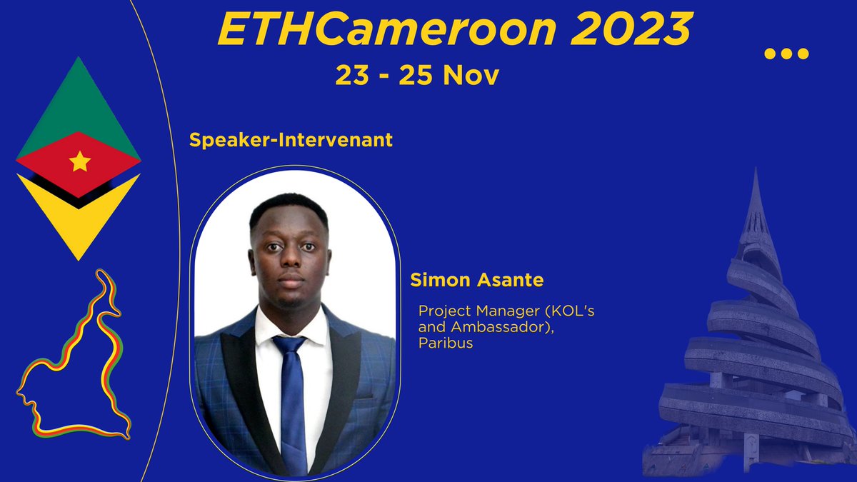 🚀 Exciting news! @kimical51 will be a speaker at #ETHCameroon2023. Be part of the journey to build a decentralized future. Secure your early bird ticket now! 🌐🎤 #BlockchainInnovation #CryptoConference