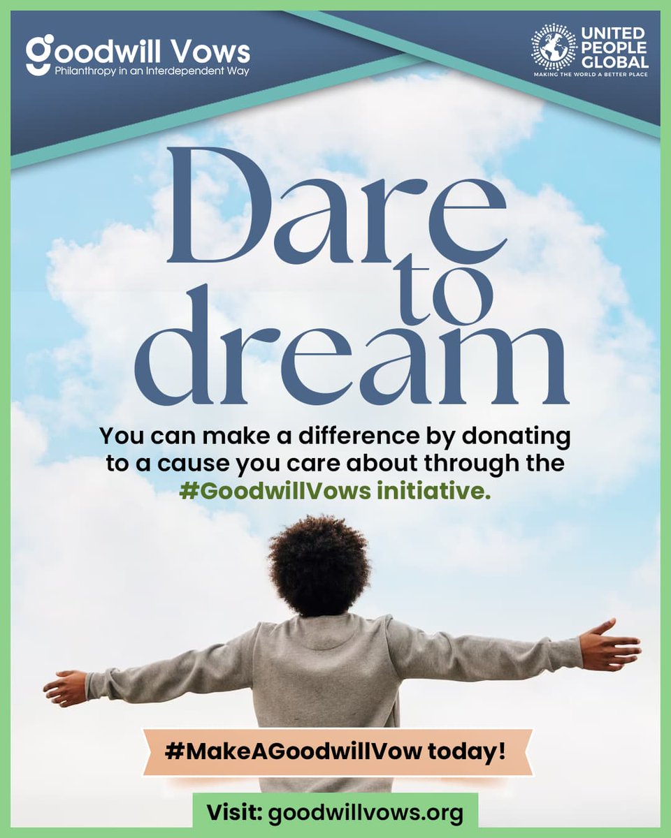 unitedpeople36's tweet photo. You can fulfill your dream of becoming a philanthropist by making a #GoodwillVow today! 👉 https://t.co/MRhncs6WQr https://t.co/LpQyys6EbP