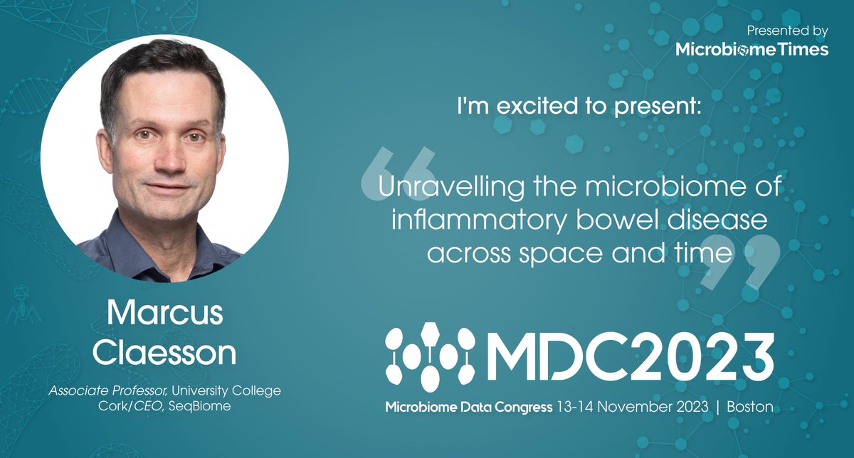 Our CEO @Marcus Claesson will talk about his group’s research on the #gutmicrobiome and #inflammatoryboweldisease at #mdc2023 in Boston on Nov 13th. SeqBiome is proud to be one of the sponsors so drop by our stand and say hi! #microbiome #microbiota #guthealth