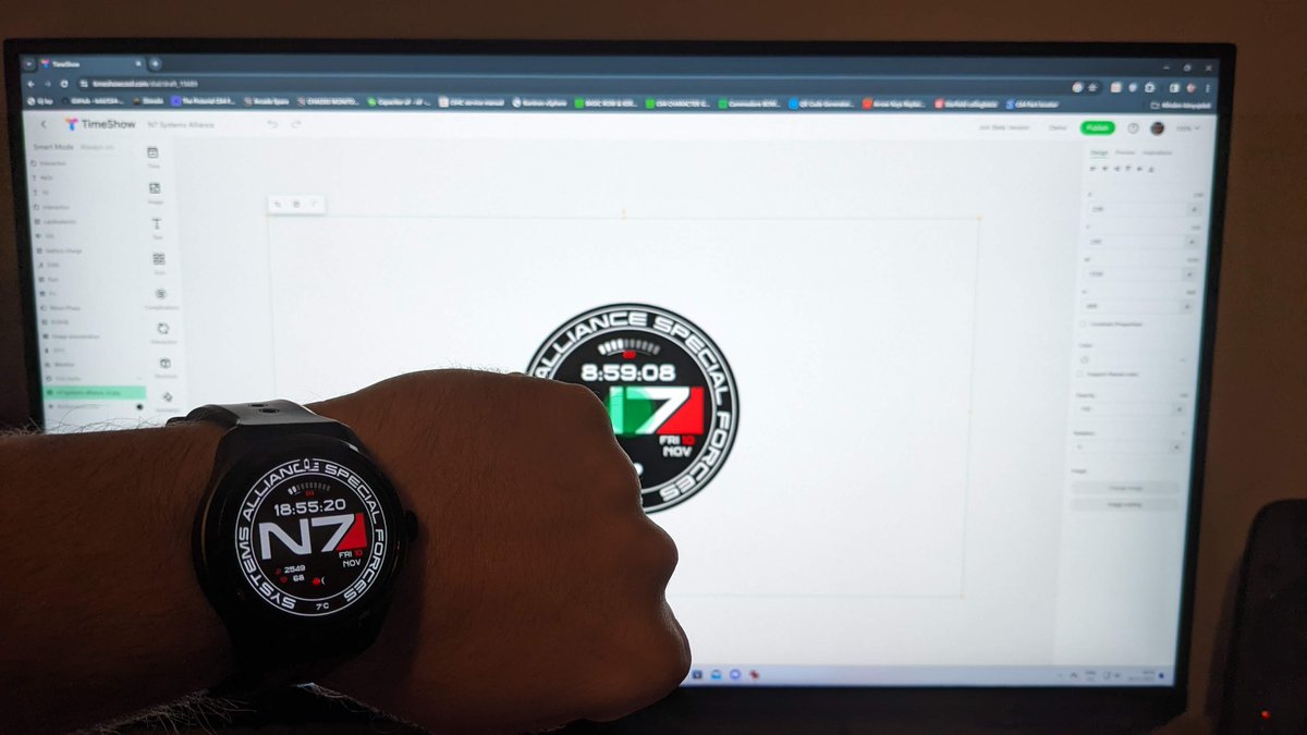 StingerHU's tweet photo. Ha Google WearOS oprendszerű órád van, saját kezűleg tudsz hozzá smart dizájnt készíteni, pl. a TimeShow alkalmazással. Én is készítettem és hát... elég badassra sikerült :) #N7 #MassEffect #WearOS #TicWatch5Pro #myowndesign #justformyself https://t.co/2zygt3j8aM