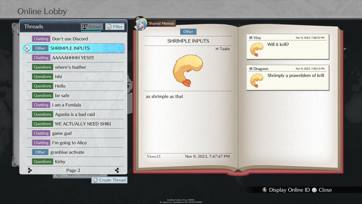 Oh, I see they have the @5_ishsfw support in the new Granblue fighting game.