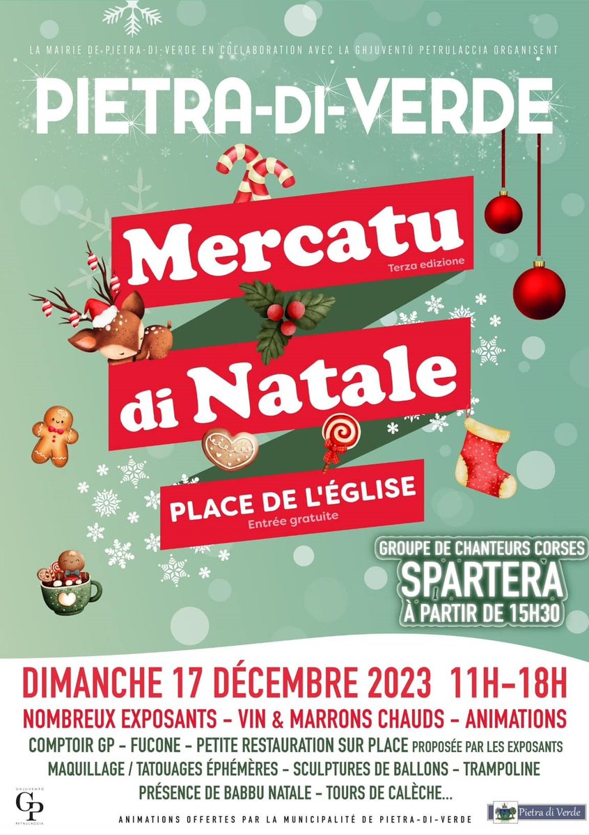 pietra0DI's tweet photo. PIETRA DI VERDE 💫🎅
Mercatu di Natale 🎀 
terza edizione 
Dimanche 17 décembre 2023 de 11h à 18 , place de l'église 💫🎅🎀 https://t.co/OcjfsJZALX