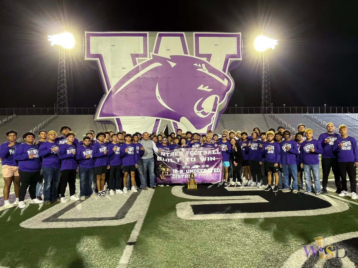 It's been an unbelievable journey thus far! 🏆 With overwhelming enthusiasm, the 2023 32-6A District Football Championship trophy was presented to our Class 6A Texas Football Coach of the Week Roy Stroman, and the Mighty Panther Football team at the community Pep Rally! 🎉