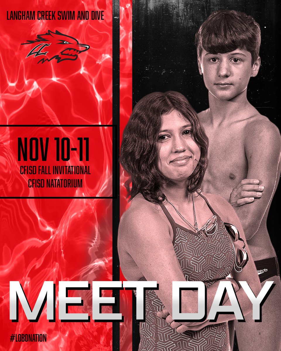 Today is the Day! It's the Fall Invitational. Come out and support your Lobo swimmers today and tomorrow. <a href="/CFISDAquatics/">CFISD Aquatics</a> <a href="/CFISDAthletics/">CFISDAthletics</a> <a href="/lchsabc/">LC Athletic Boosters</a> <a href="/langhamcreekhs/">Langham Creek High</a>
