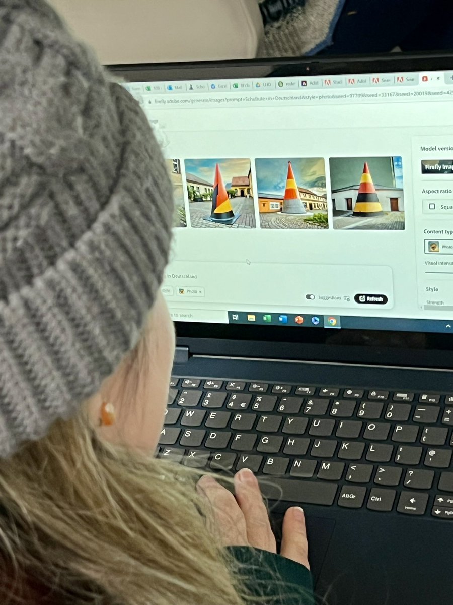 redefineED's tweet photo. 🎙️ Not only did I have the honour of #keynoting #Creativity in the Era of #Ai today @TownleyGrammar,
🔓 but I also helped #educators unlock the #power of @AdobeExpress/#AdobeFirefly’s #GenAI #creative possibilities.
✨ The #creativepotential of #educators never ceases to #inspire me - just look at the #advocacy pieces being created by cross-disciplinary #teachers during experiential #adult #PLAY!
🌍 #BeTheChange you want to see in the #world is an understatement with the #teachingandlearning #community at #TGS, risk-takers, and really thought-provoking participation from all.
🔥 The last image depicts a #language teacher, using Firefly in #German, & we had such a rich conversation about the use of languages in #LLM #training. She told me she will continue to #support the #human #training, I was so touched! The beauty of #Artificialintelligence is not the #machine by itself, but rather the PARTNERSHIP with humans to help it evolve. Ai does not exist without us, and it’s beautiful to witness how willing to participate, these teachers are. 👏🏻☺️🤖 #EdTech #BetterTogether
#adobeEDUcreative #adobeexpressambassadors #FitLeaders #We23 #CodeBreaker #ISTEcert #womenintech #womenentrepreneur #womentechmakers #womentechfounders #startup #founder #ML