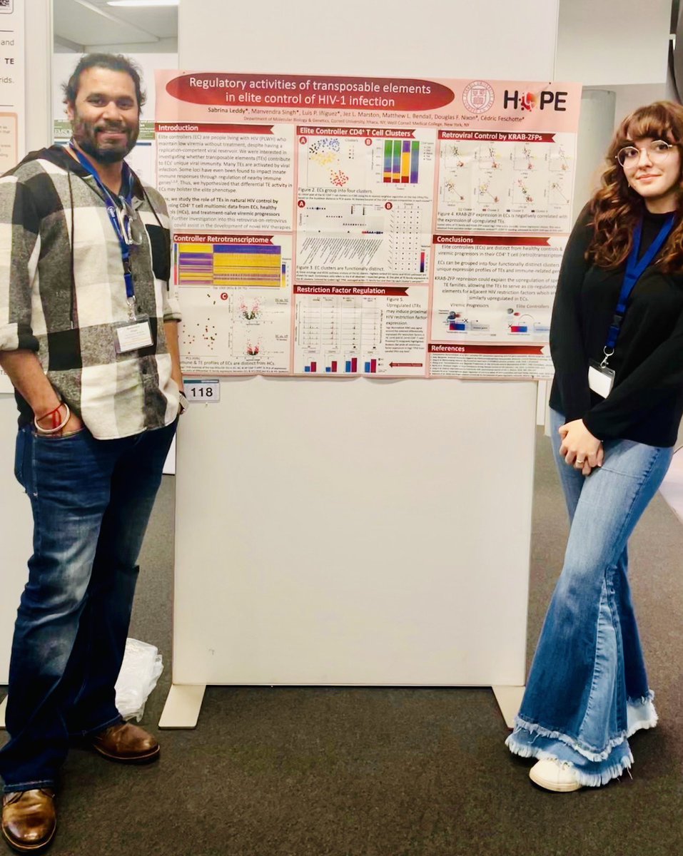 Manvendra Singh (Manu) - @manusingh.bsky.social (@manvendr7) on Twitter photo poster 118 - Our upcoming work of how TEs can make some human “Elite” - spontaneous controller of HIV, which goes long way if we think how our ancestors eventually repressed the retroviruses (Endogenous now)
An odyssey from <a href="/CedricFeschotte/">Cedric🧬➰🧬Feschotte</a> and <a href="/TheNixonLab/">The Nixon Lab</a> lab
#EMBOMobileGenome poster 118 - Our upcoming work of how TEs can make some human “Elite” - spontaneous controller of HIV, which goes long way if we think how our ancestors eventually repressed the retroviruses (Endogenous now)
An odyssey from <a href="/CedricFeschotte/">Cedric🧬➰🧬Feschotte</a> and <a href="/TheNixonLab/">The Nixon Lab</a> lab
#EMBOMobileGenome