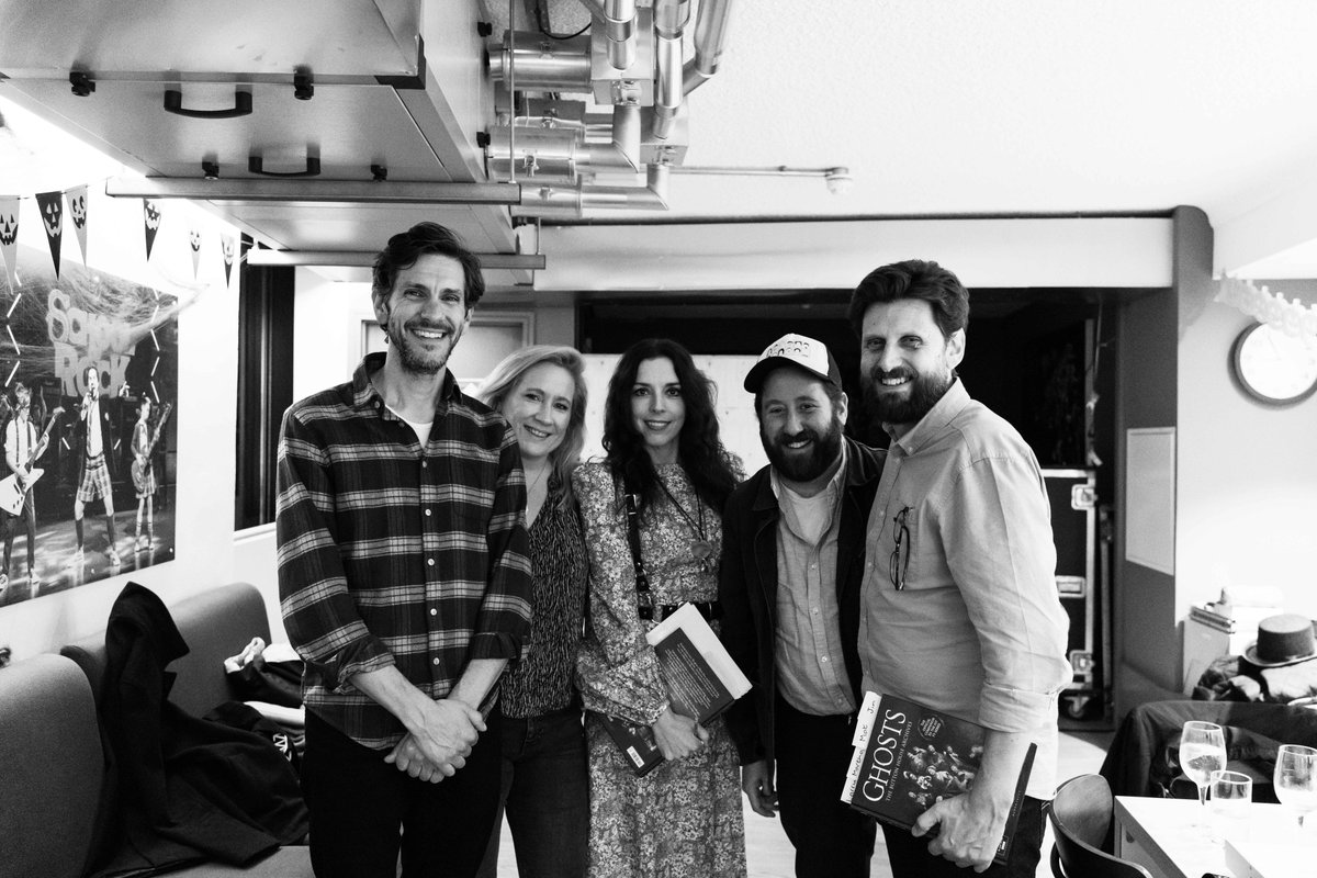 LWTheatres's tweet photo. It's the final episode of an astonishing series of Ghosts tonight! Flashback to when the cast came to the Gillian Lynne Theatre last month.

📷 Max Hilton

#BBCGhosts @FaneProductions https://t.co/R5VK725YN1