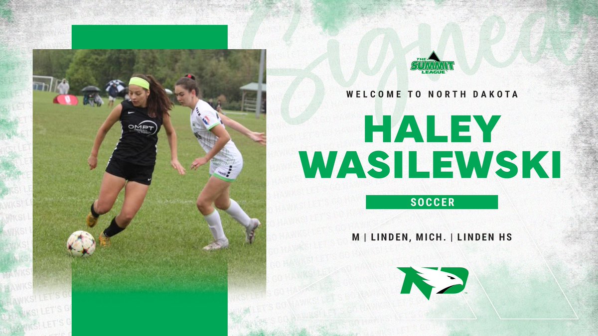 Welcome to the squad, Haley Wasilewski! · Member of the 05/06 Nationals GA Gray team · Scored nine goals and had five assists as a freshman at Linden HS · Flint Metro All-League and League Champion in 2021 · Michigan State Cup Champion #UNDproud | #LGH