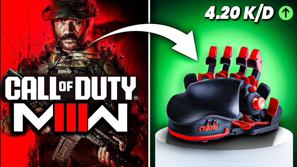 HippGaming's tweet photo. Youtube Experts: Looking for some advise on a thumbnail decision for a video. The video is titled "The CRAZIEST Keyboard on Call of Duty Modern Warfare 3"

Here are the two options I have now. Please let me know which one you would decide and pros and cons for each!
