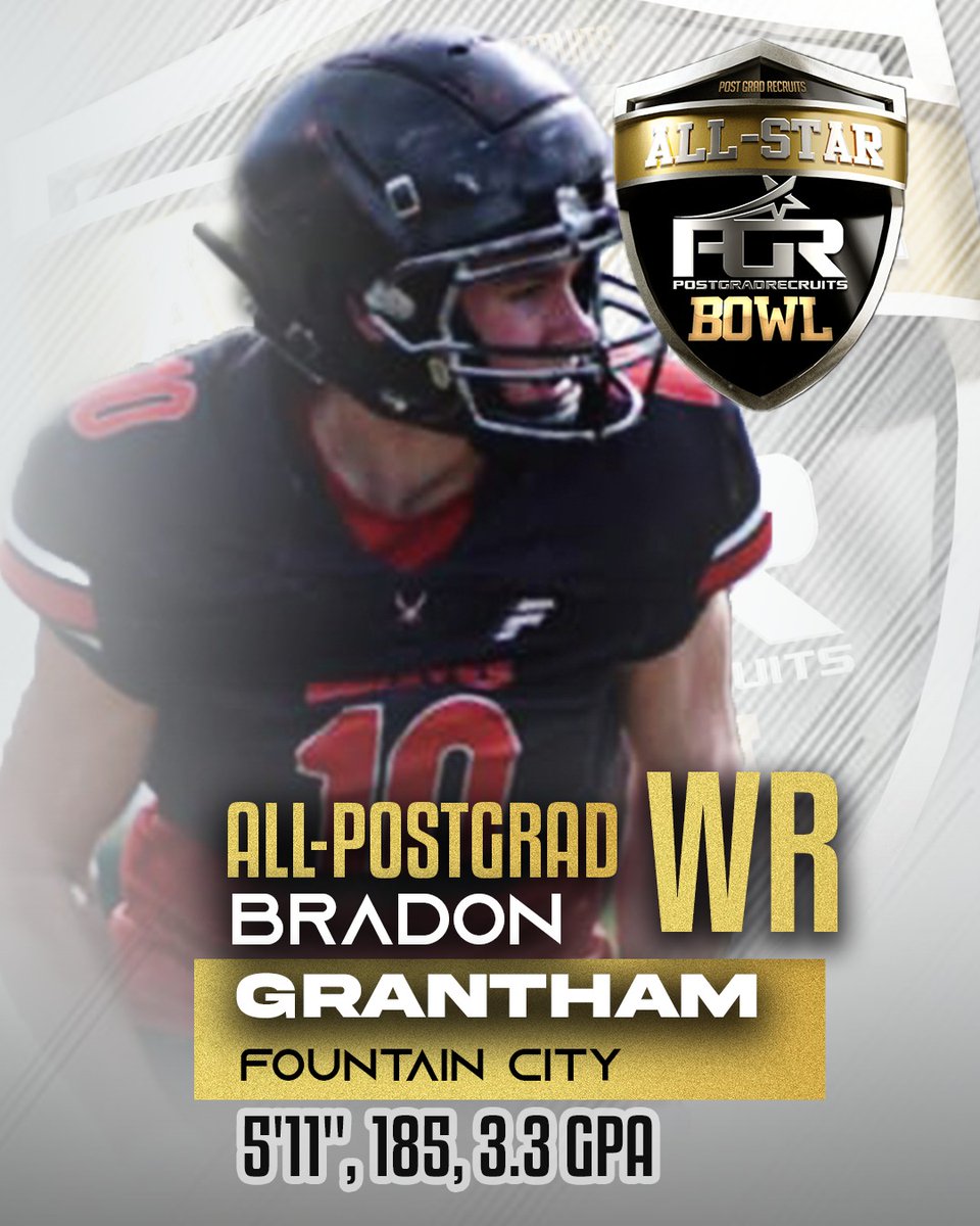 PostGradRecruit's tweet photo. Meet ALL-POSTGRAD @BradonGrantham of @FCPPirates &amp; WR for #TeamXposure 
https://t.co/Fab7mwVybN https://t.co/GJcyoJCZSi
