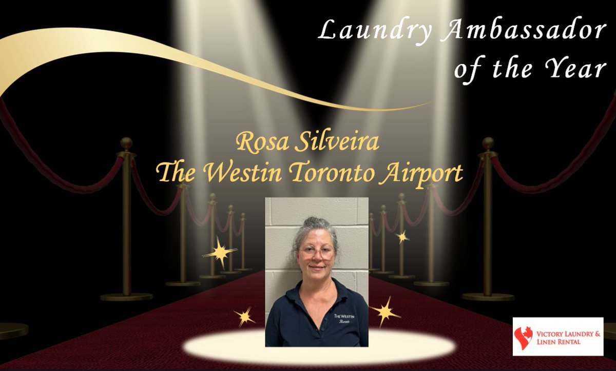 Congratulations to Rosa Silveira ​from the <a href="/WestinYYZ/">Westin Toronto Airport</a>, winner of the Laundry Ambassador of the Year Award sponsored by #VictoryLaundryAndLinenSupply #GTHASpiritAwards