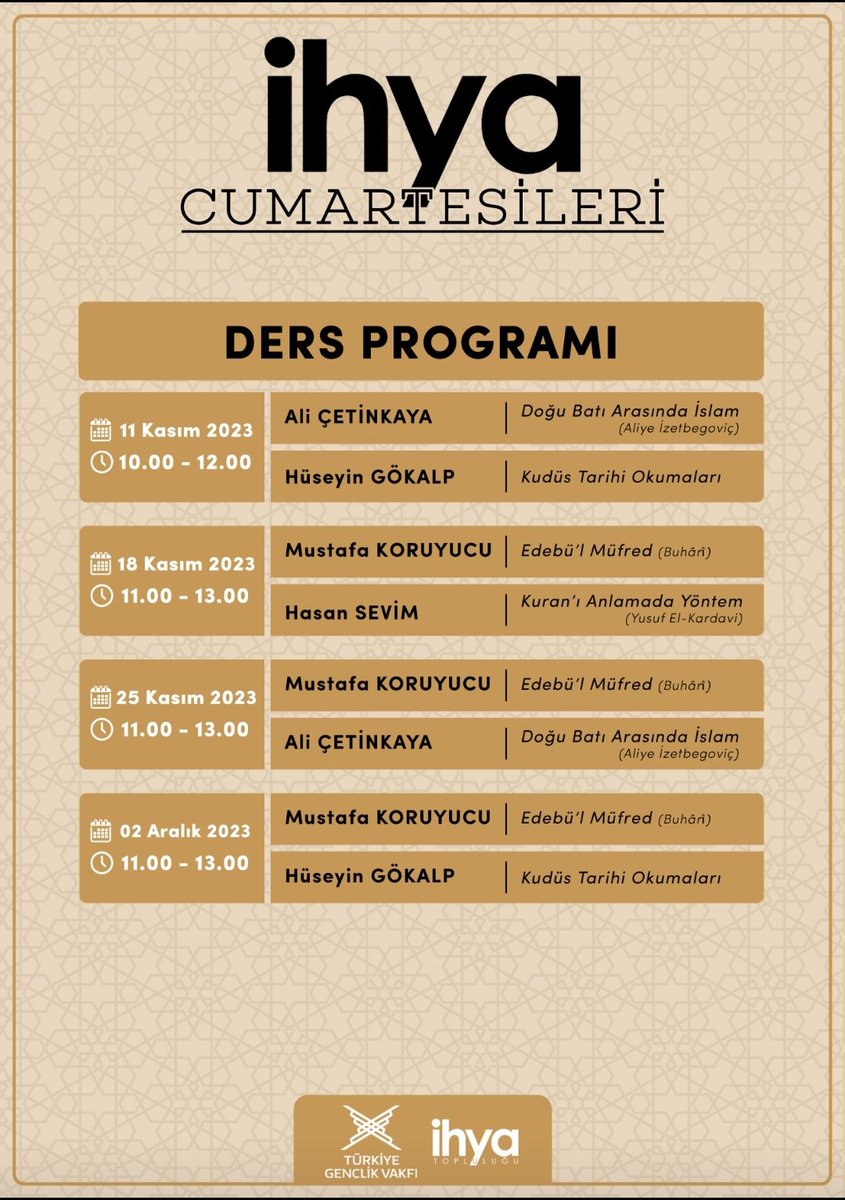 Kasım 2023 Programı