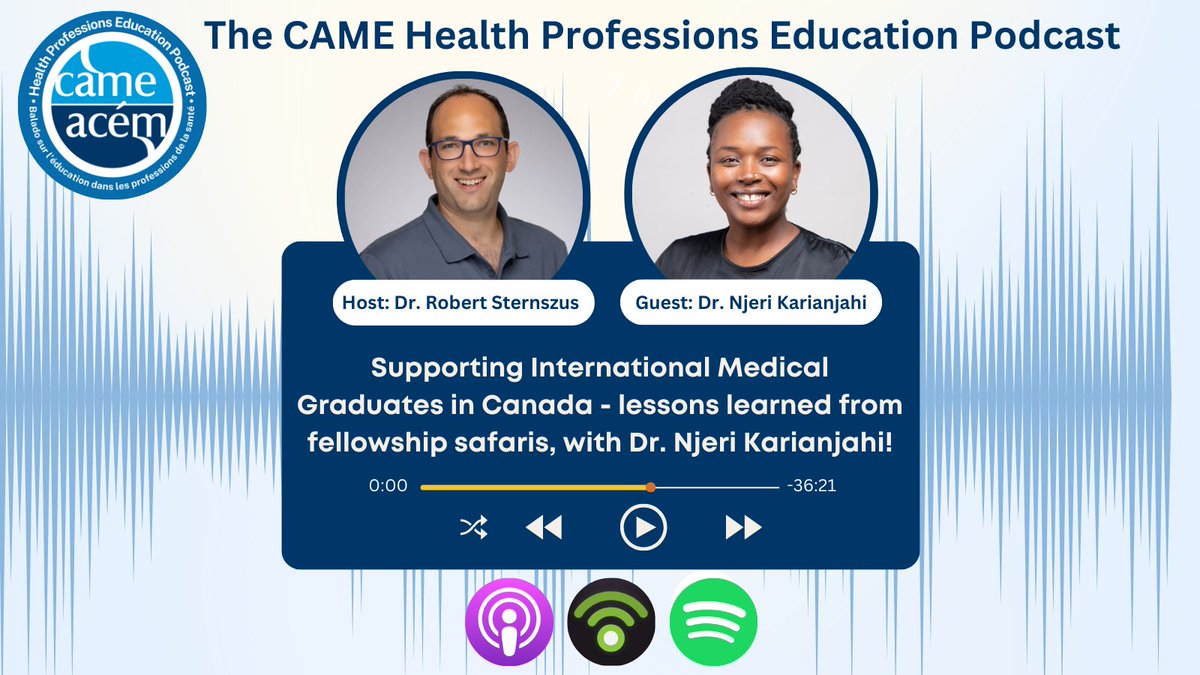 Welcome to the fourth episode of our CAME Health Professions Education Podcast! In this episode, Robert Sternszus (@RSternszus) interviews Njeri Karianjahi (@jrnjeri)! Listen now: camehpepod.podbean.com