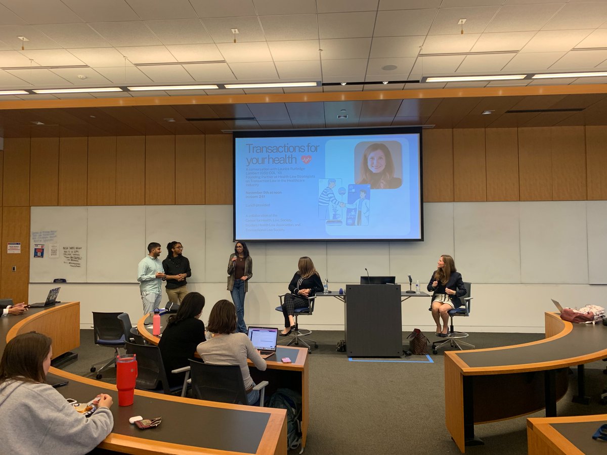 GSU Health Law (@gsu_healthlaw) on Twitter photo Thank you to our <a href="/GeorgiaStateLaw/">Georgia State University College of Law</a> grads Laurice Rutledge (JD '10), Rachel King (JD '09) and Dorrin Shams (JD '23) for speaking to our students about health law transactions practice and their new firm Health Law Strategists! Great event co-sponsored by student orgs SHLA and TLS. Thank you to our <a href="/GeorgiaStateLaw/">Georgia State University College of Law</a> grads Laurice Rutledge (JD '10), Rachel King (JD '09) and Dorrin Shams (JD '23) for speaking to our students about health law transactions practice and their new firm Health Law Strategists! Great event co-sponsored by student orgs SHLA and TLS.