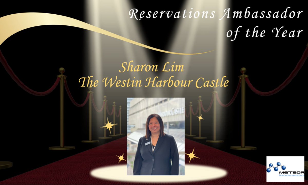 Congratulations to Sharon Lim from the <a href="/WestinToronto/">WestinToronto</a>, winner of the Reservations Ambassador of the Year Award sponsored by <a href="/MeteorTel/">Meteor Telecom</a> #GTHASpiritAwards