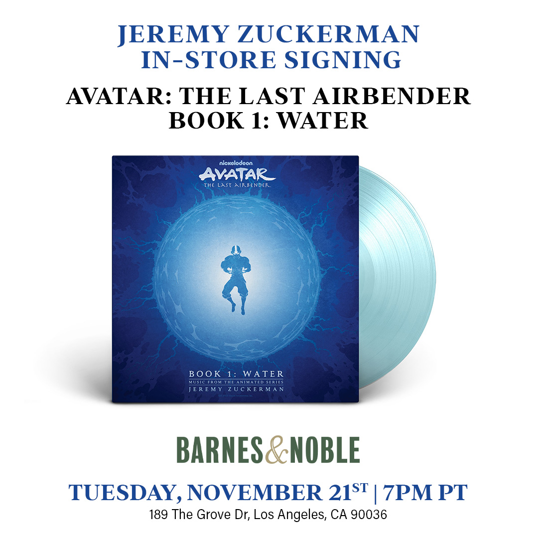you don't want to miss this 🚨❗join Jeremy Zuckerman on Nov 21 for a vinyl signing of Avatar: The Last Airbender - Book 1: Water 

get your tickets here: at.nick.com/3FVIQhi