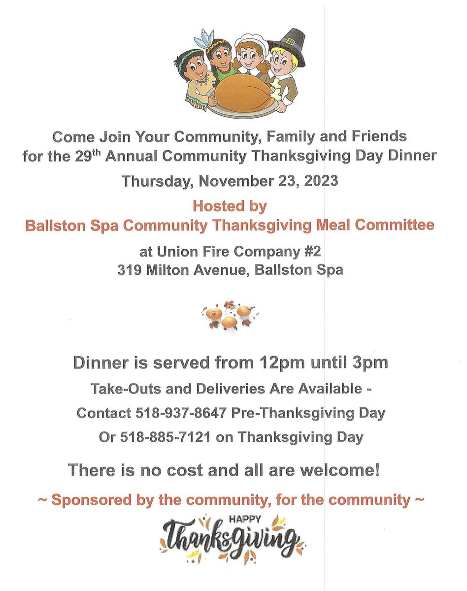Community dinner on Thanksgiving.