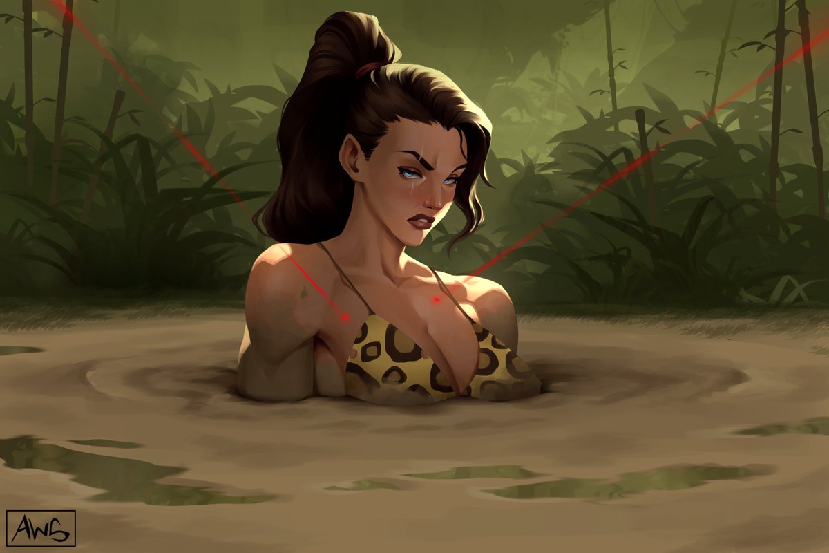 AWSandsArt's tweet photo. Nabora's strength proves futile in the quicksand. Her captors surround her, mocking her as she sinks. In grim silence she stares back at them; she can defy the men and their guns, but she can't defy the jungle.
#quicksandfetish https://t.co/IZdOCefJWS