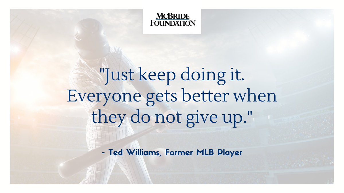McBridefound1's tweet photo. Even the players with that magical, raw talent for their sport had to spend years honing skills and improving their performance. Show up, put in the work, and give yourself time to become great. ⚾💙
#QuoteoftheDay #MLB #TedWilliams https://t.co/vOPE4Xmm9O
