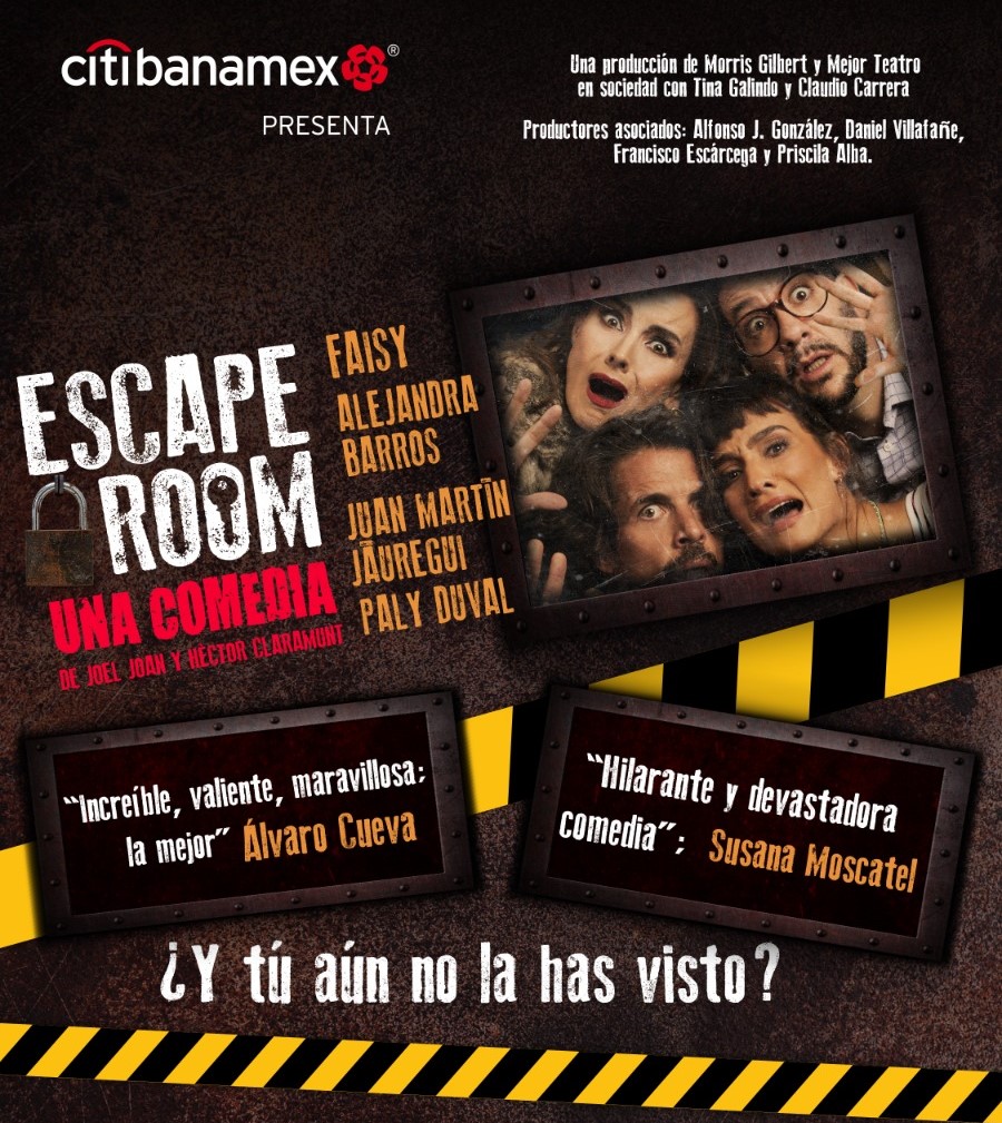 No te puedes perder esta magnifica produccion de <a href="/morrisgil/">Morris Gilbert</a> y <a href="/mejorteatro/">Mejor Teatro</a> <a href="/Tina_Galindo/">Tina Galindo</a> @EscapeRoomObra con <a href="/faisirrito/">Faisy 🐺</a> <a href="/alealebarros/">Alejandra Barros</a> <a href="/juanmartinj/">Juan Martin Jauregui</a>  Paly Duval. El juego se convertirá en un infierno!!!