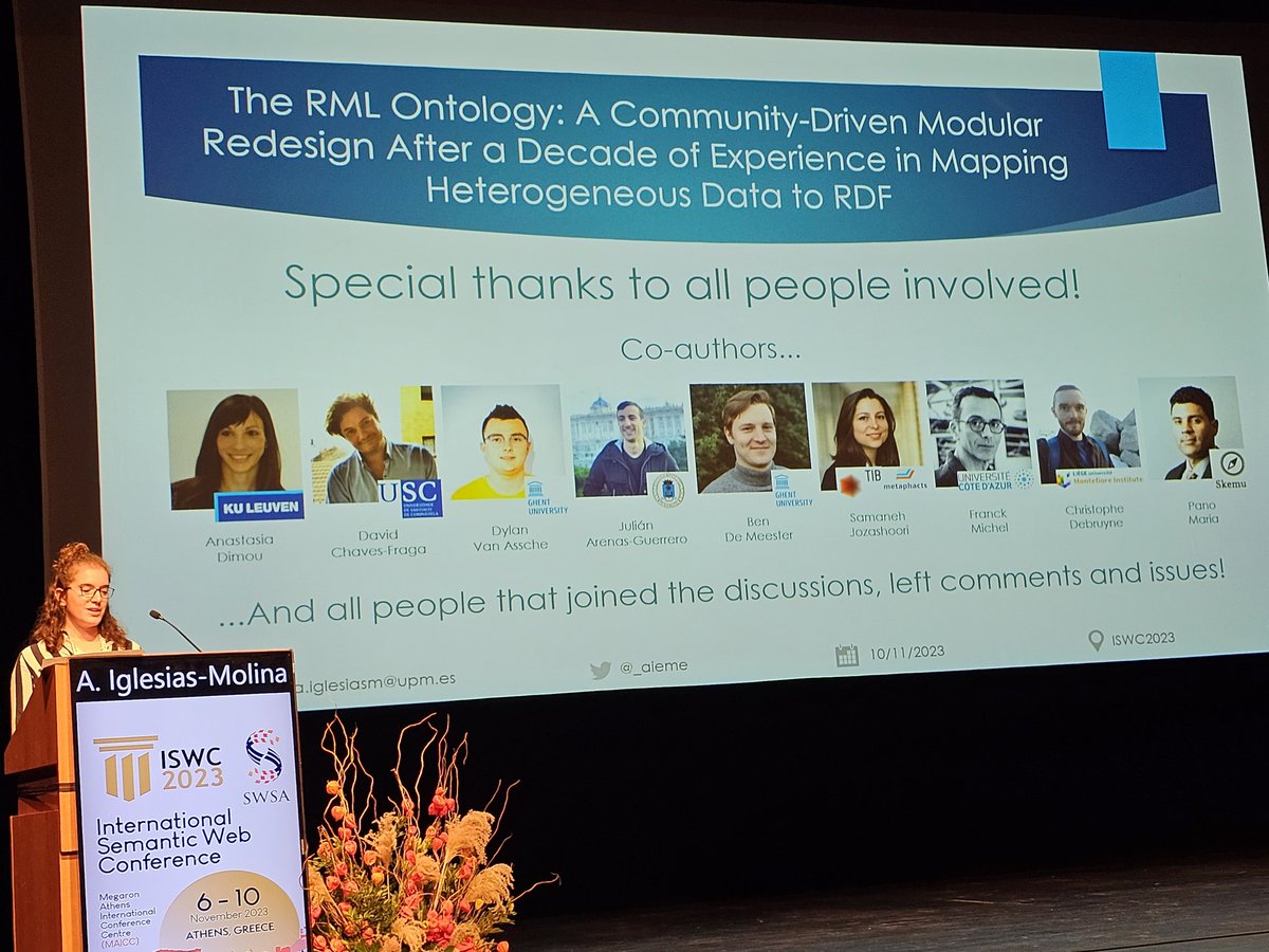 nandanamihindu's tweet image. An excellent talk (best paper nominated) from Ana to tell us about the new version of the RML ontology specification with a lot of interesting details and calls to actions!

Looking forward to the new version!

@_aieme @kgc_workshop @oeg_upm @dimoy @dchavesf

#iswc2023 @iswc_conf