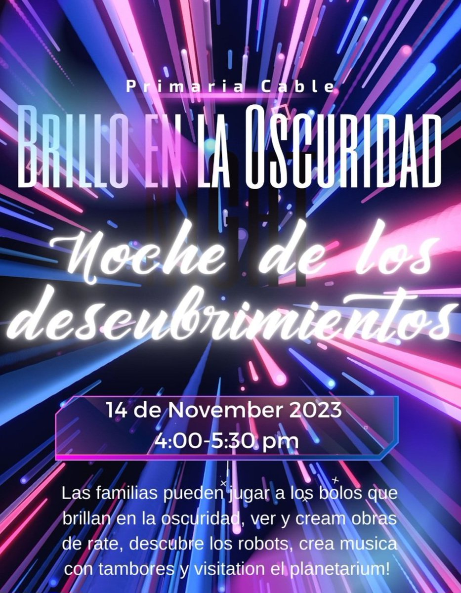 Join us next week at Discovery Night! Lots of activities to do &amp; explore, including shopping at the book fair! <a href="/Dpin1967/">Debra Pinon</a> <a href="/galindo_lann/">Laura A. Galindo</a> <a href="/NISDCable/">Cable Elementary</a> <a href="/SwintCecilia/">Cecilia Swint M. Ed.</a> <a href="/BelovedBrandyJo/">Brandy Jo Frandsen</a> <a href="/MsHernandez_316/">Ms. Hernandez</a> <a href="/jenparkernisd/">Jennifer Parker</a> <a href="/NISD_FineArts/">Northside Fine Arts</a> #cableenrichment