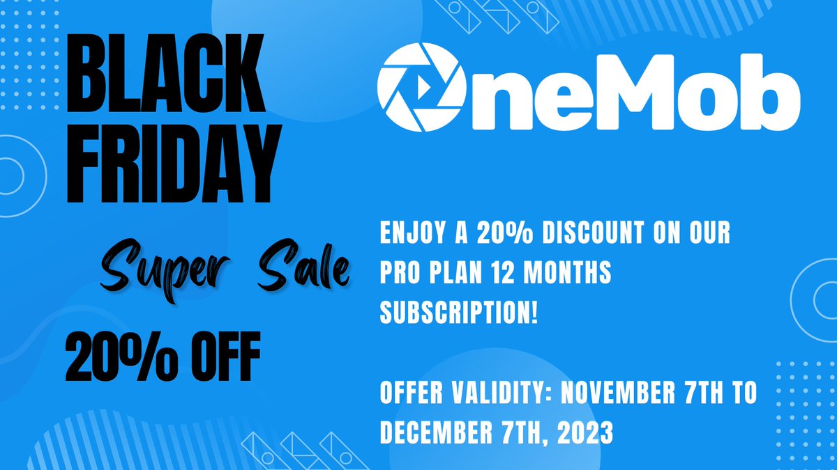 OneMob's tweet image. Special Black Friday and Cyber Monday Deal from OneMob
To get the discount follow the link and use the code BF23
onemob.com/users/sign_up?…