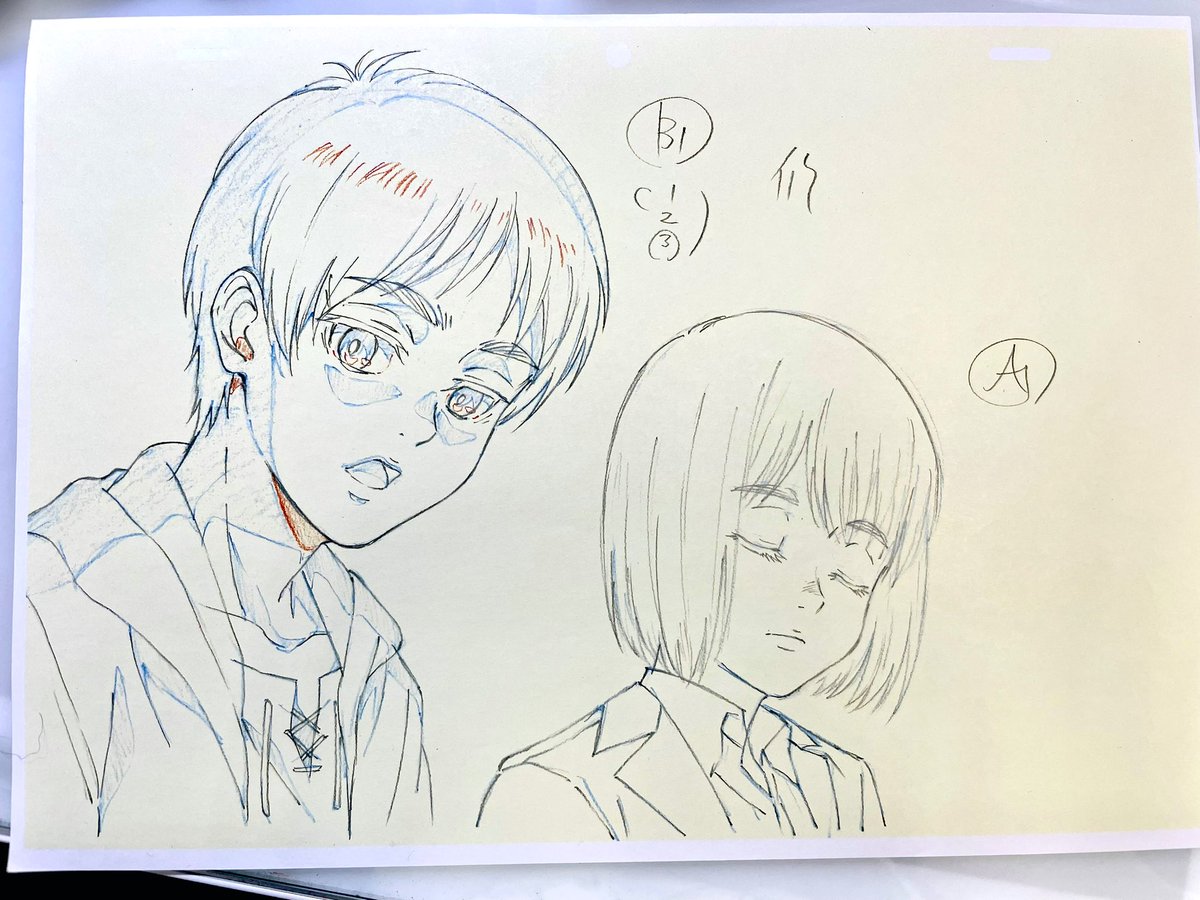 掲載許可を頂いたので進撃の巨人完結編のLO作監修正をいくつか載せさせていただきます(^ ^)!
こちらに最高に格好良い総作監修正がのったものが本編映像で見れますので是非配信等でご覧ください★(⚠️転載禁止!) 