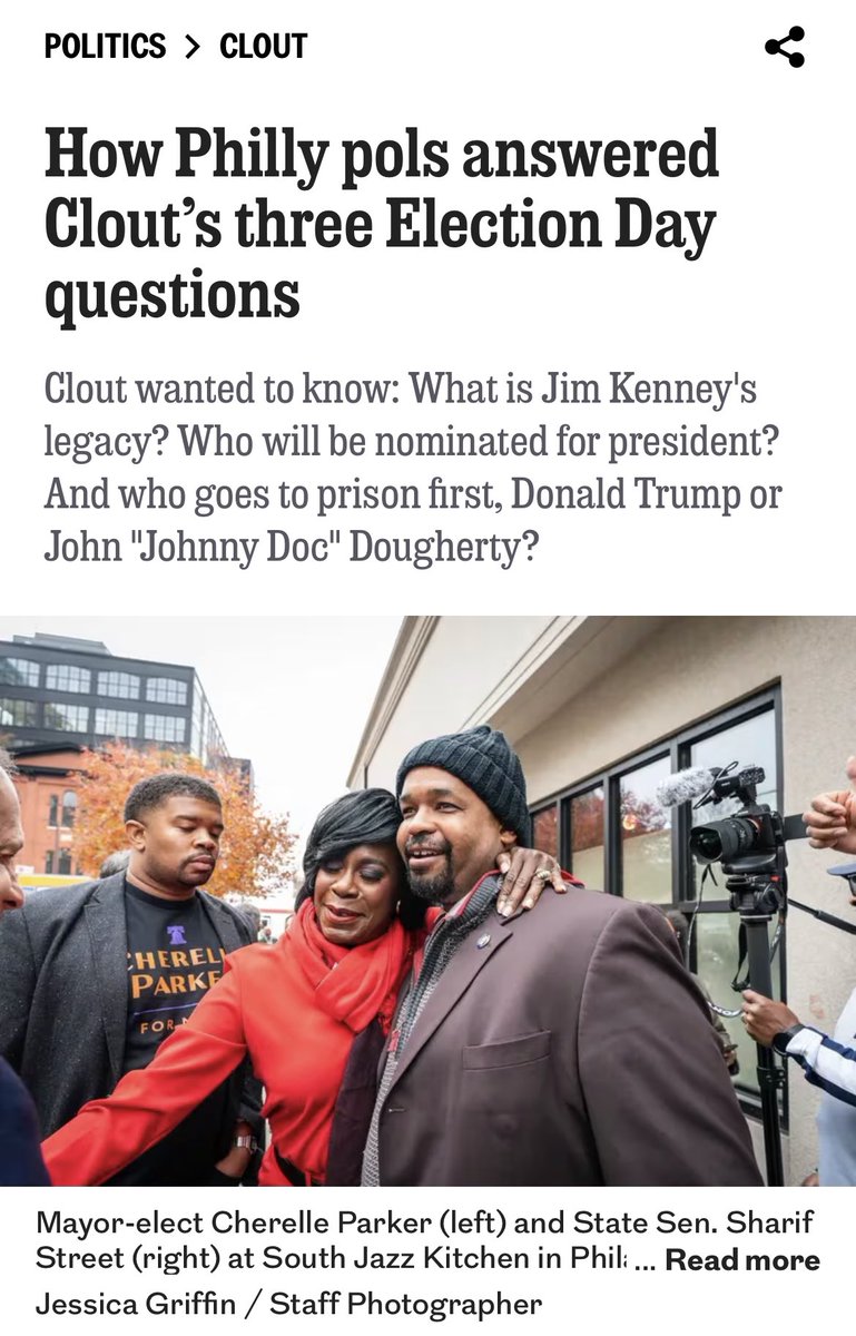 ByChrisBrennan's tweet photo. #Clout wanted to know: What is Philly Mayor Jim Kenney's legacy? Who will be nominated for president? And who goes to prison first, Donald Trump or John "Johnny Doc" Dougherty? 
https://t.co/xu5FE4wUTh https://t.co/JYbrC1bFpm