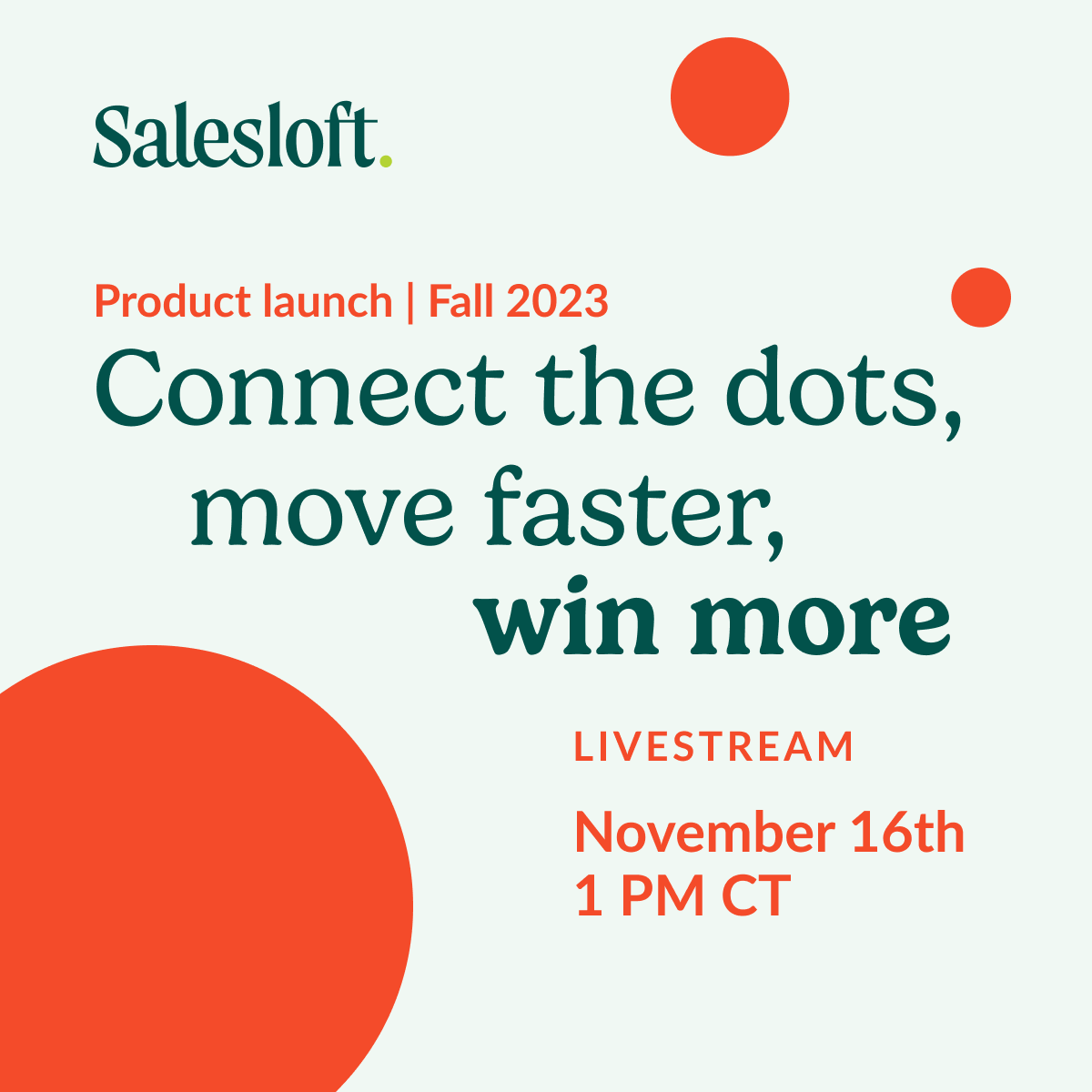 OneMob's tweet image. CRM alone can’t cut it. It’s time to level up!
On November 16th, learn how OneMob and Salesloft work together to do just that.
You can register by clicking here bit.ly/3SymVo0