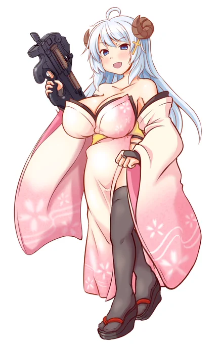 #いい銃の日かがりめさん()のTRPGキャラ用に提供した立ち絵のチラ見せ許可をいただきました～通称かがりめガールズまたの名を爆乳艦隊な、なんとこの子たちはですねえっちな絵を描いても許されるそうですよー!? 