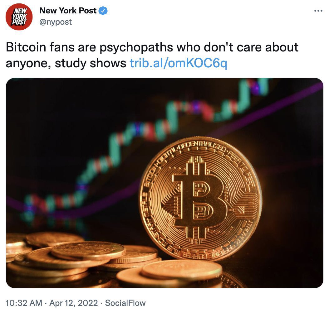 TavieMoore2's tweet image. Could not be more wrong. 

Maybe the “fans” are self-dealers, but those working at the core are principled &amp;amp; doing so bc they care about others’ futures &amp;amp; freedoms. 

And to be clear: it’s #BitcoinNotCrypto 
@nypost