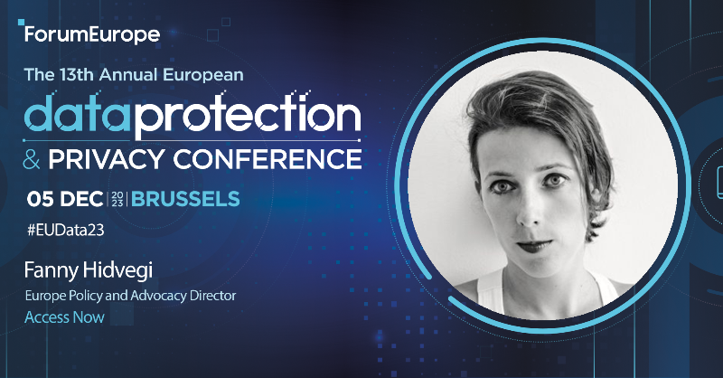 ForumEurope's tweet photo. .@infofannny from @accessnow will reflect on the GDPR 5 years after its implementation at this year's #EUData23 Conference.
Less than 3 weeks to go! Secure your place now to join us in Brussels 👇