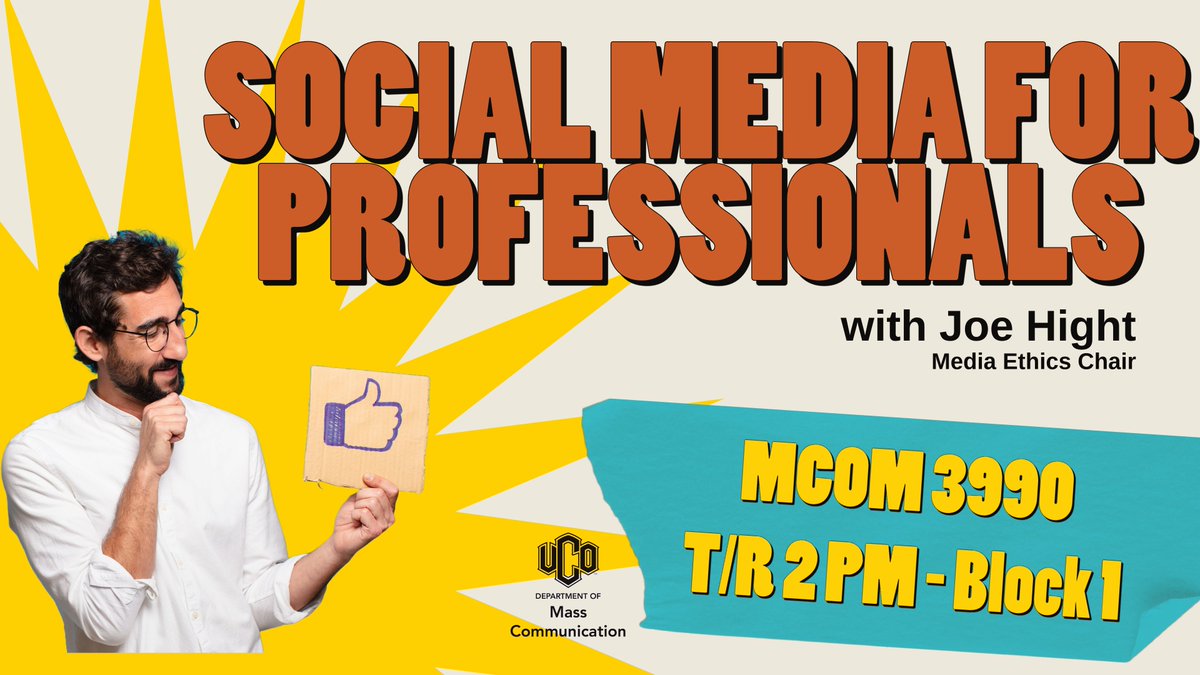 One of our most popular classes for MCOM majors is back, Social Media for Professionals with <a href="/JoeHight/">Joe Hight</a>. Sharpen your digital portfolio and learn how to tell your story across multiple platforms.
