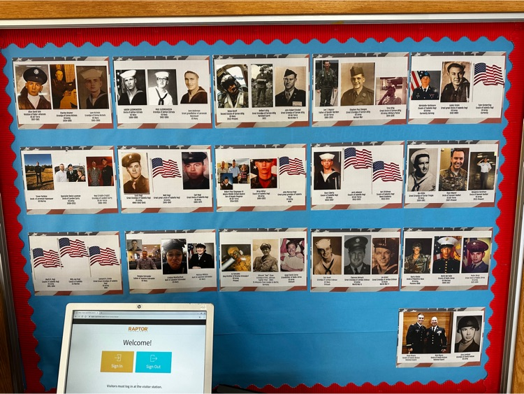 AdamsMSBulldogs's tweet photo. Adams Middle School honoring our Veterans who sacrificed their lives to give us the freedoms we enjoy today. These individuals being honored are all relatives of our students and staff at Adams. #VeteransDay #Heros https://t.co/EKQbQbjnJa
