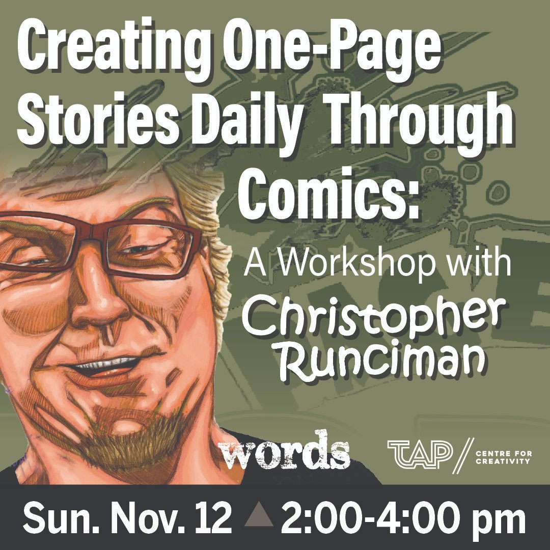 Learn the basics of storytelling &amp; comic illustration with author and illustrator Christopher Runciman, who will offer a workshop to help you tell your own stories with comics and the graphic arts! #LdnOnt #comics 

Registration is free, onsite or online! wordsfest.ca/events/2023/cr…