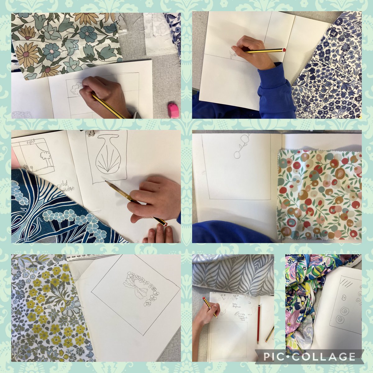 Today, we have started our ’Painted Fabrics’ art topic. We have been looking at examples of Liberty fabrics (kindly donated by @LibertyLondon ) to inspire our designs for our printing blocks. We’re feeling very inspired by the fabrics we’ve seen. 💜
