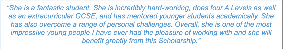 ReadingList01's tweet photo. We're in the middle of thanking our donors for supporting 250+ Scholarships this year, and thought we'd share some of the fantastic write-ups our Scholarship winners got from their Heads of Year #socialmobility #HigherEducation #edutwitter 🧑🏿‍🎓👨‍🎓👩🏽‍🎓👏 https://t.co/YnkOw613DA