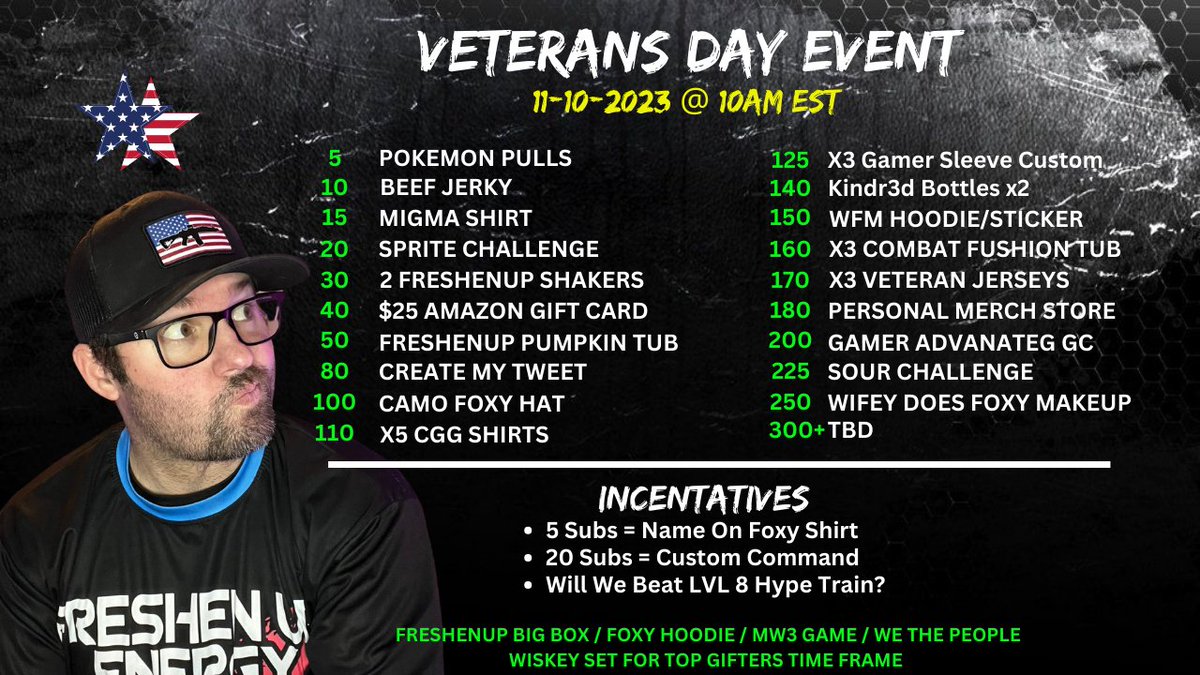 🚨LIVE NOW🚨

⭐THE TIME HAS COME!!! WE ARE STARTING THE STREAM OPENING SOME POKEMON PACKS THAN MOVING OVER TO MW3 AFTERWARDS⭐

✅WILL WE HIT LEVEL 8+ SUB TRAIN?
✅GIVEAWAY'S ALL STREAM WHEN GOALS ARE MET!!
✅ALL PROCEEDS GO TO K9FORWARRIORS & AMERICAN LEGION
✅ARMY VET