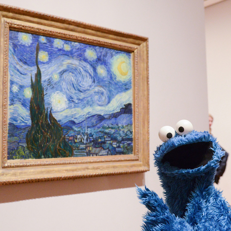 MoMA is a place for everyone to find inspiration—even 🍪 monsters.

On #SesameStreetDay, we're remembering when Cookie Monster surprised us with a visit! 💙

🎂 Happy birthday <a href="/sesamestreet/">Sesame Street</a>!