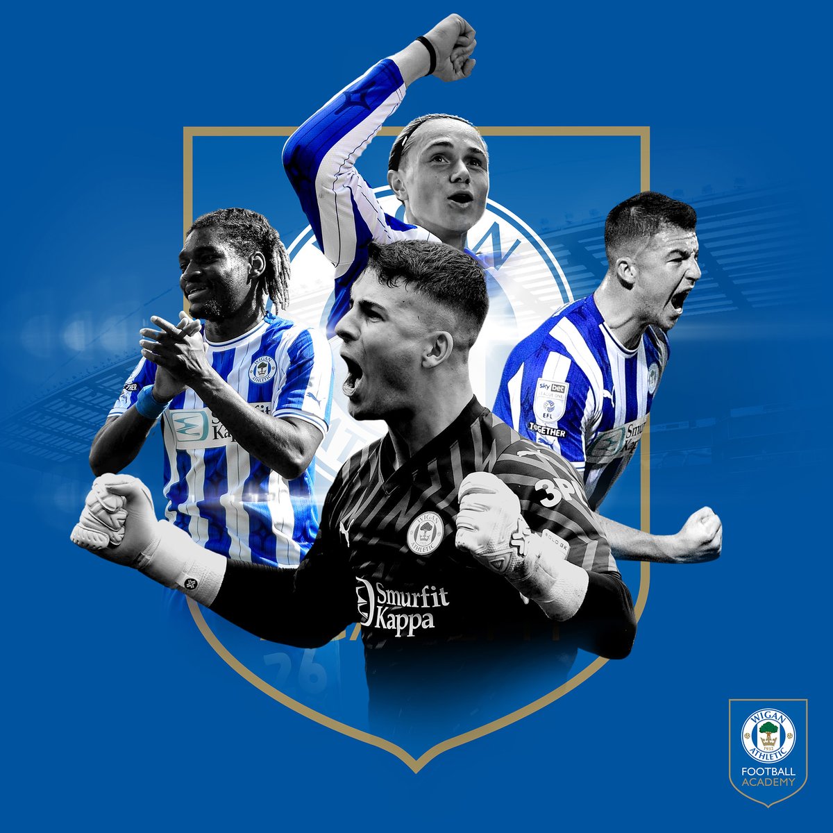 LaticsOfficial's tweet photo. 💙 An incredible week for our Wigan Athletic Academy, with 4️⃣ graduates receiving international call-ups! 

The players themselves, their families and the Club’s Academy staff should be immensely proud 👏

#wafc 🔵⚪️ https://t.co/yxBffpDrmv