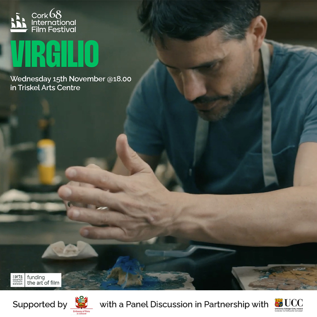 PeruEmbassyIRL's tweet photo. 🎥 As part our cultural and gastronomic promotion efforts, we are pleased to invite the public to the screening of the film "Virgilio" (2022) by Alfred Oliveri, which will be presented exclusively at the 68 @CorkFilmFest 🇮🇪 ➡️ https://t.co/wv7N5mYO7P https://t.co/E5qQ0ynikJ